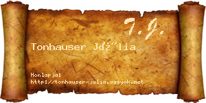 Tonhauser Júlia névjegykártya