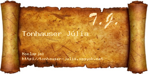 Tonhauser Júlia névjegykártya